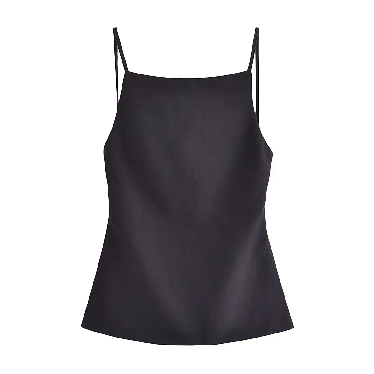 Lace-Up Ribbed Crop Cami Top – Vintage Style with Backless Design - 3KDyn